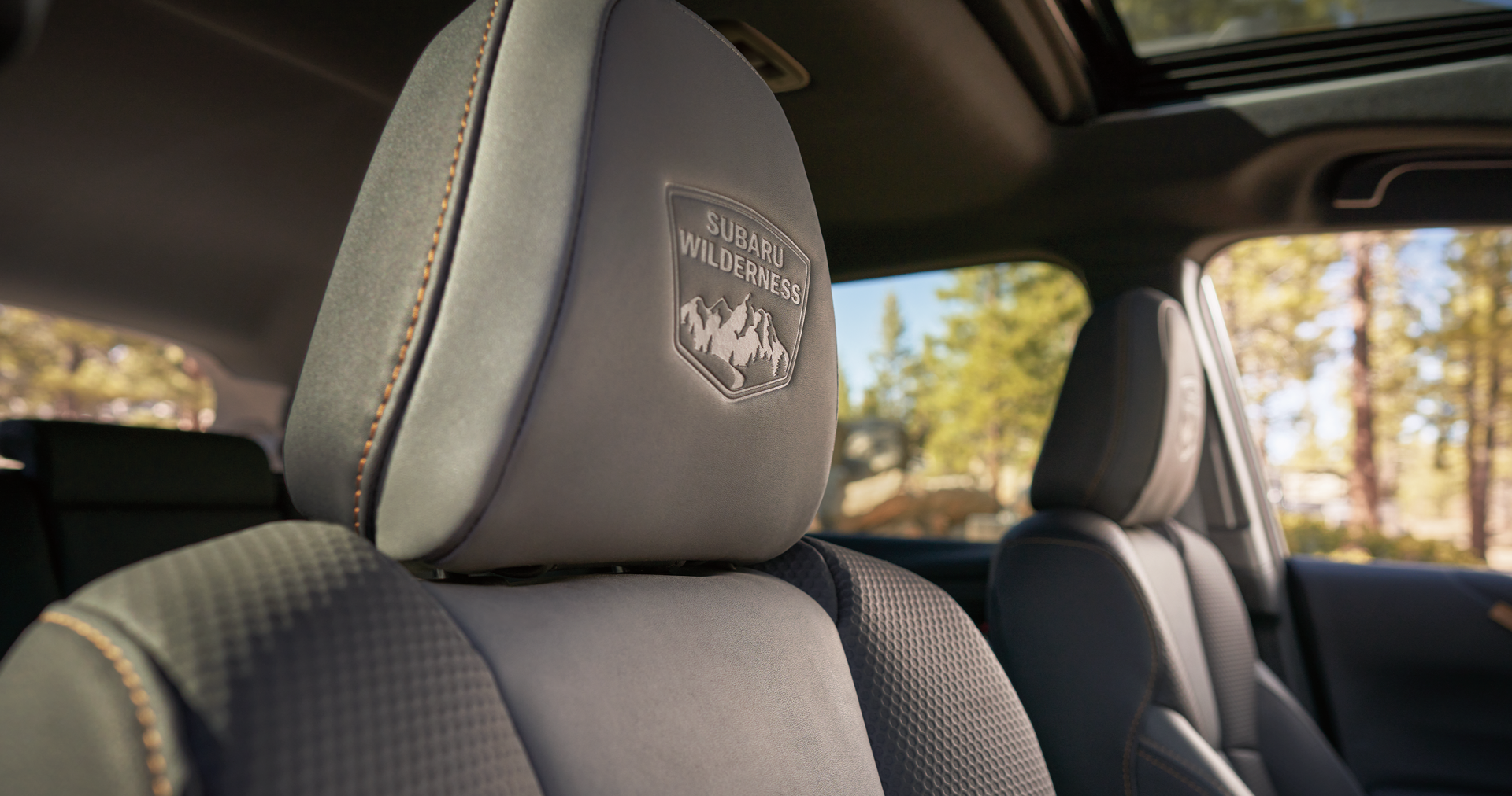 A close-up of the StarTex® water-repellent upholstery on the 2023 Outback Wilderness. | Fuccillo Subaru in Watertown NY